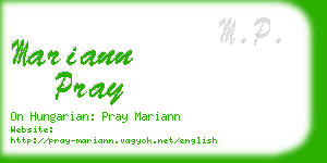 mariann pray business card